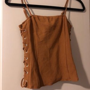 Lace up cami top